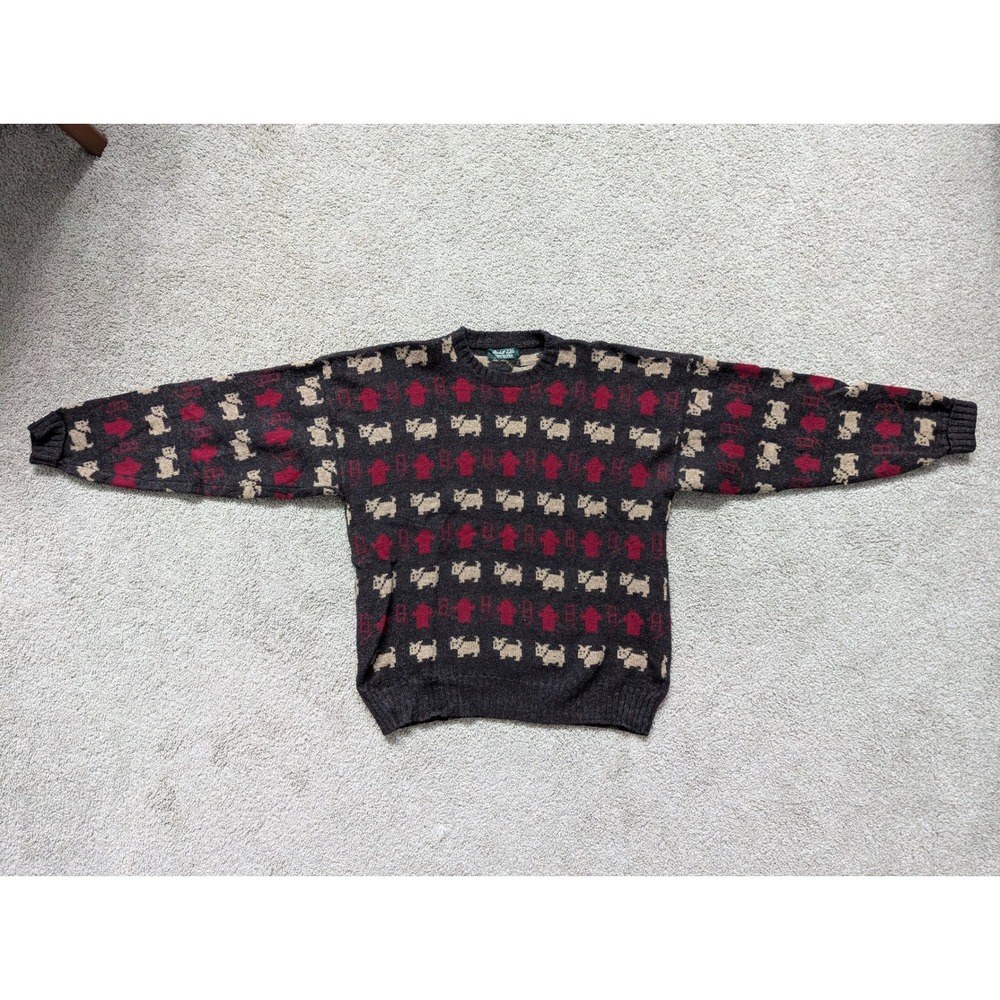 Vintage Marshall Field's Store for Men Made in Scotland Wool Scottie Dog Sweater
